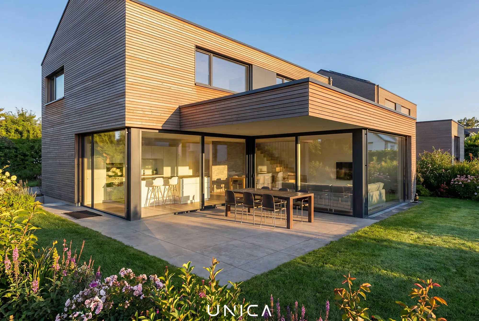 Einfamilienhaus Rüttenen Terrasse mit gedecktem Sitzplatz